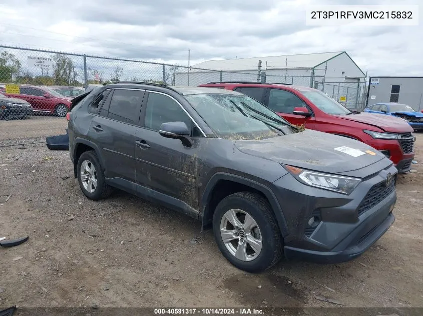 2021 Toyota Rav4 Xle VIN: 2T3P1RFV3MC215832 Lot: 40591317