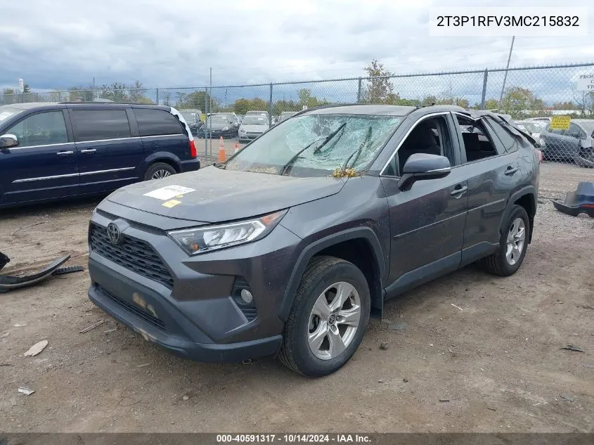 2021 Toyota Rav4 Xle VIN: 2T3P1RFV3MC215832 Lot: 40591317