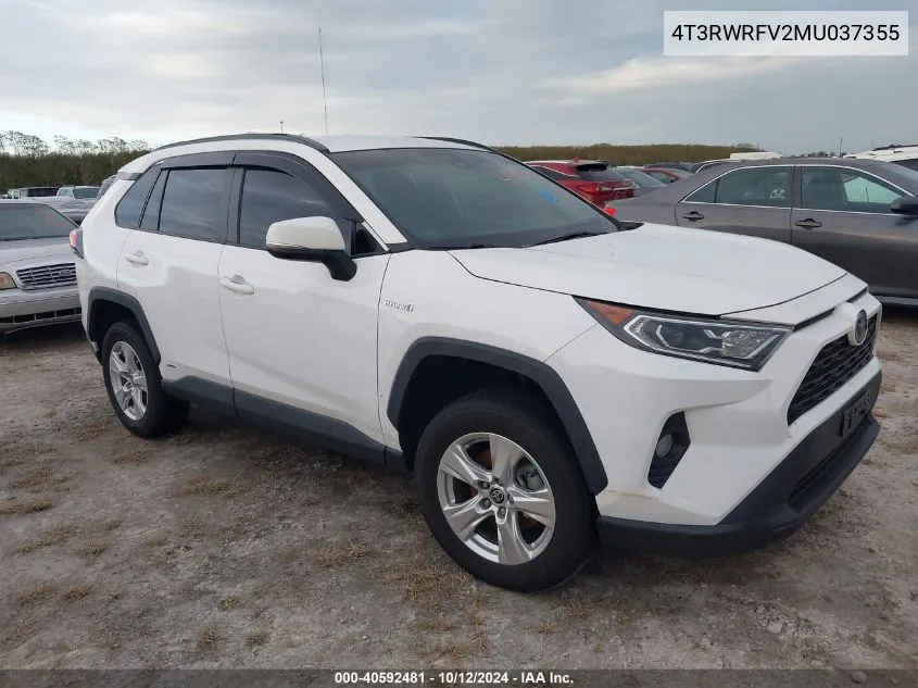 2021 Toyota Rav4 Hybrid Xle VIN: 4T3RWRFV2MU037355 Lot: 40592481