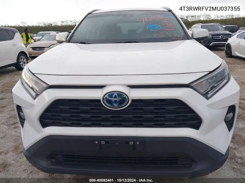 2021 Toyota Rav4 Hybrid Xle VIN: 4T3RWRFV2MU037355 Lot: 40592481