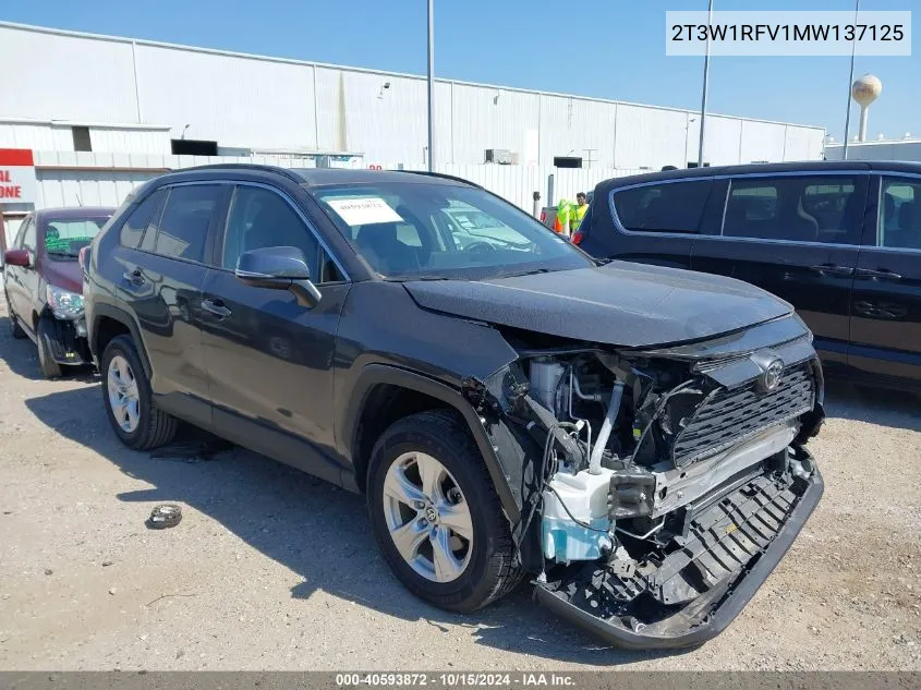 2021 Toyota Rav4 Xle VIN: 2T3W1RFV1MW137125 Lot: 40593872