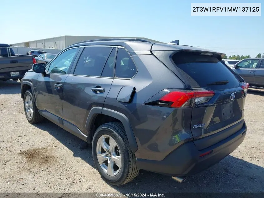 2021 Toyota Rav4 Xle VIN: 2T3W1RFV1MW137125 Lot: 40593872