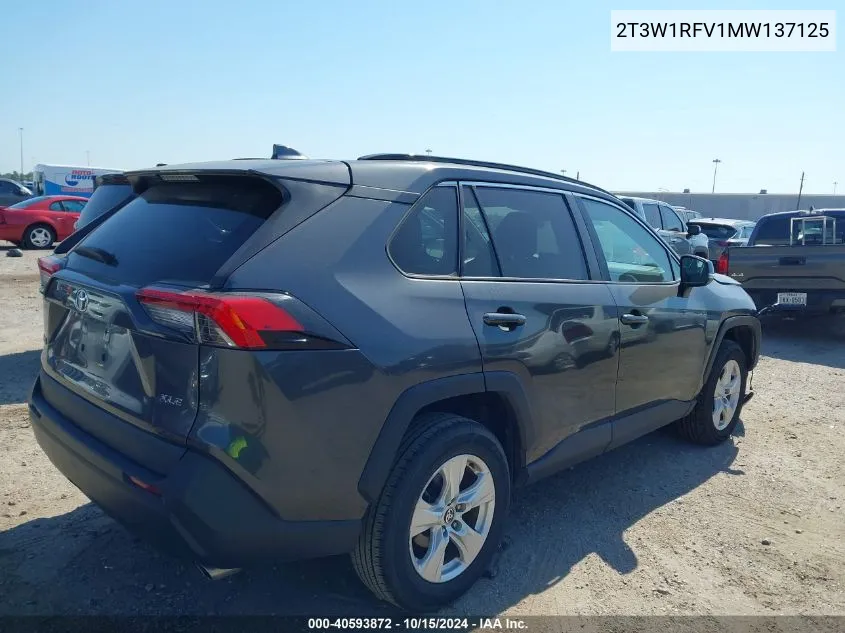 2021 Toyota Rav4 Xle VIN: 2T3W1RFV1MW137125 Lot: 40593872