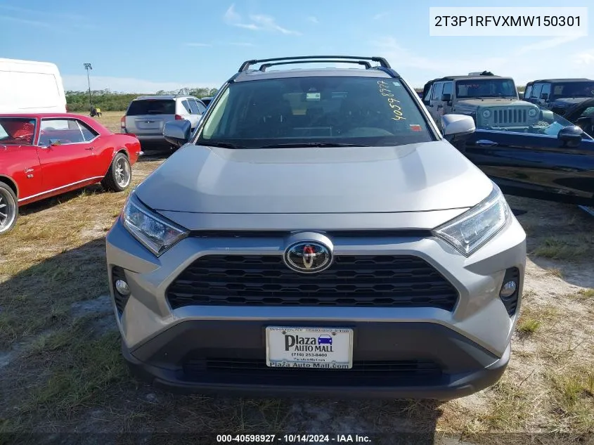 2021 Toyota Rav4 Xle VIN: 2T3P1RFVXMW150301 Lot: 40598927