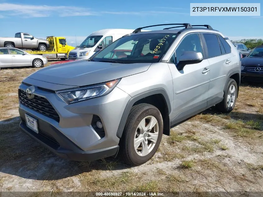 2021 Toyota Rav4 Xle VIN: 2T3P1RFVXMW150301 Lot: 40598927