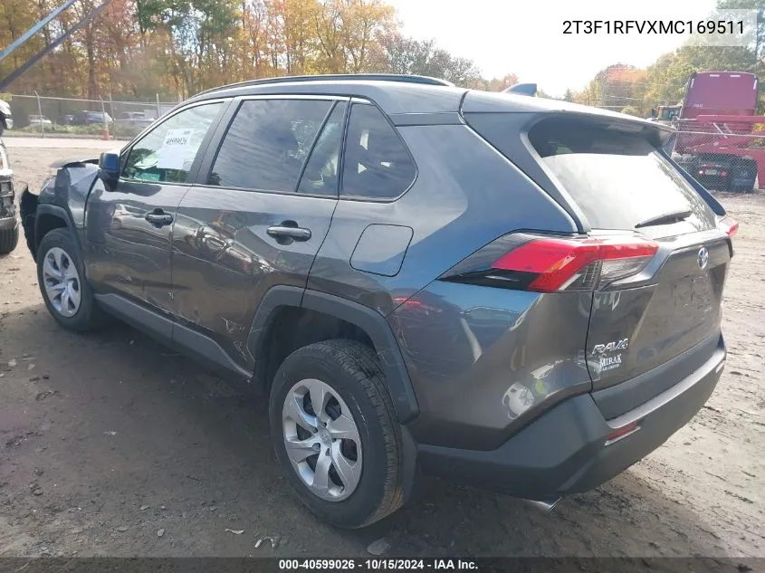 2021 Toyota Rav4 Le VIN: 2T3F1RFVXMC169511 Lot: 40599026