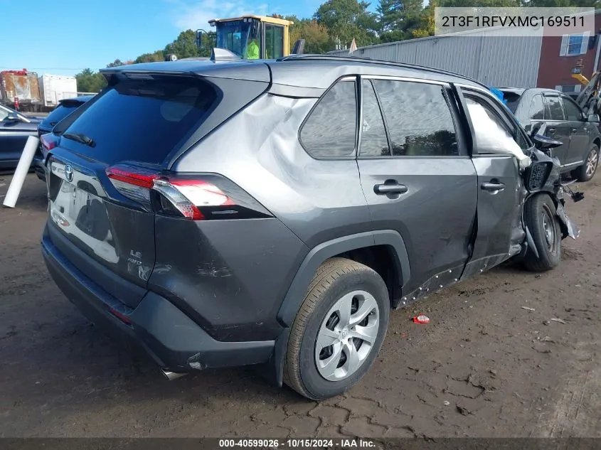 2021 Toyota Rav4 Le VIN: 2T3F1RFVXMC169511 Lot: 40599026