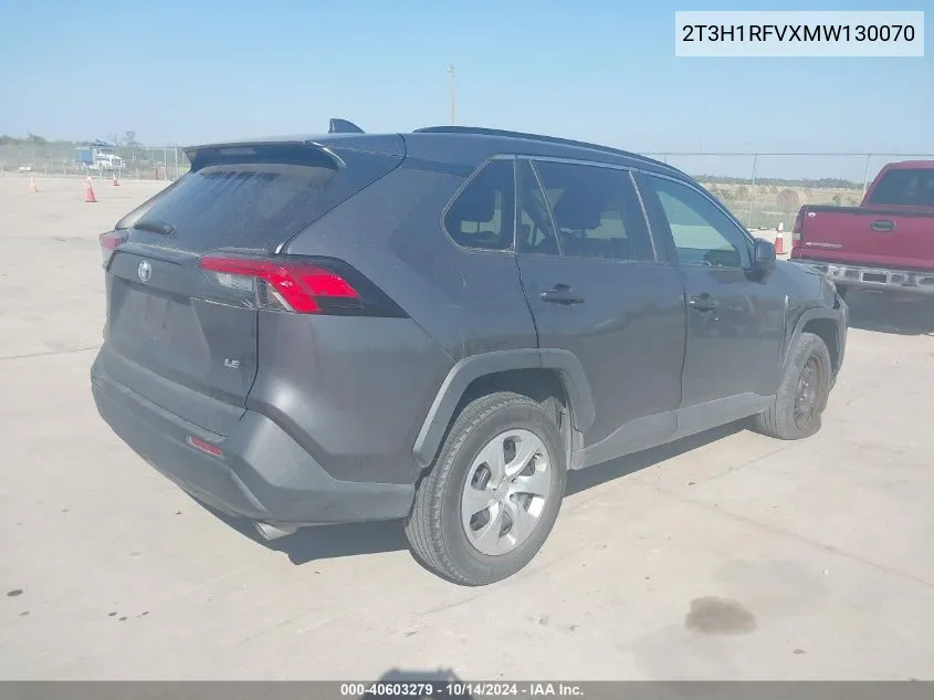 2021 Toyota Rav4 Le VIN: 2T3H1RFVXMW130070 Lot: 40603279