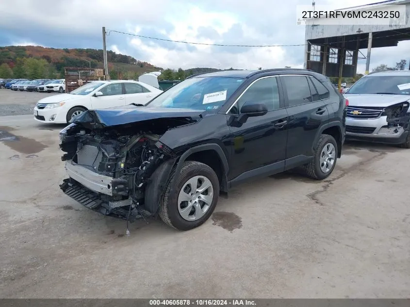 2021 Toyota Rav4 Le VIN: 2T3F1RFV6MC243250 Lot: 40605878