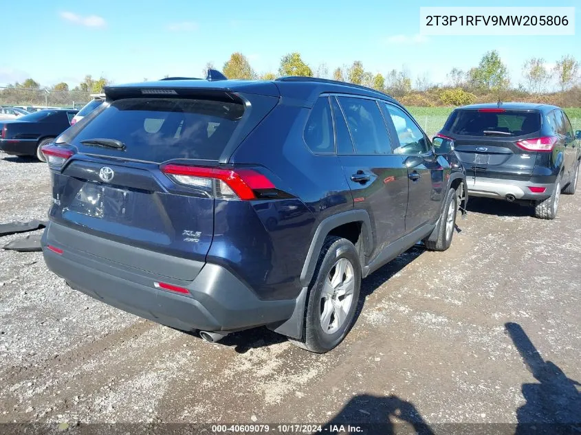 2021 Toyota Rav4 Xle/Xle Premium VIN: 2T3P1RFV9MW205806 Lot: 40609079