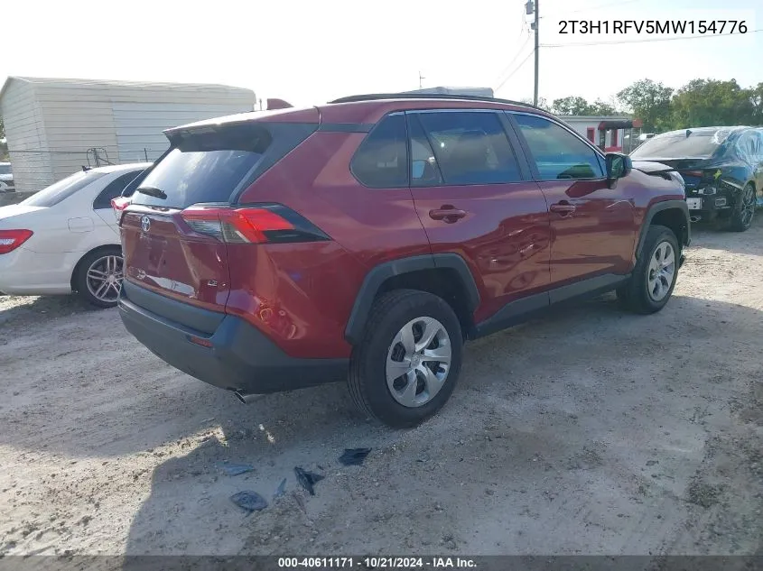 2021 Toyota Rav4 Le VIN: 2T3H1RFV5MW154776 Lot: 40611171