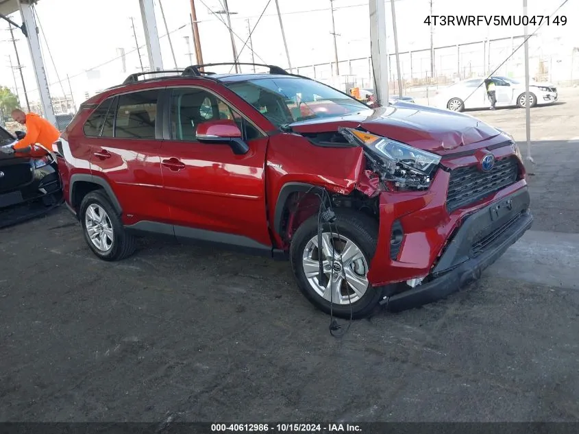 2021 Toyota Rav4 Hybrid Xle VIN: 4T3RWRFV5MU047149 Lot: 40612986