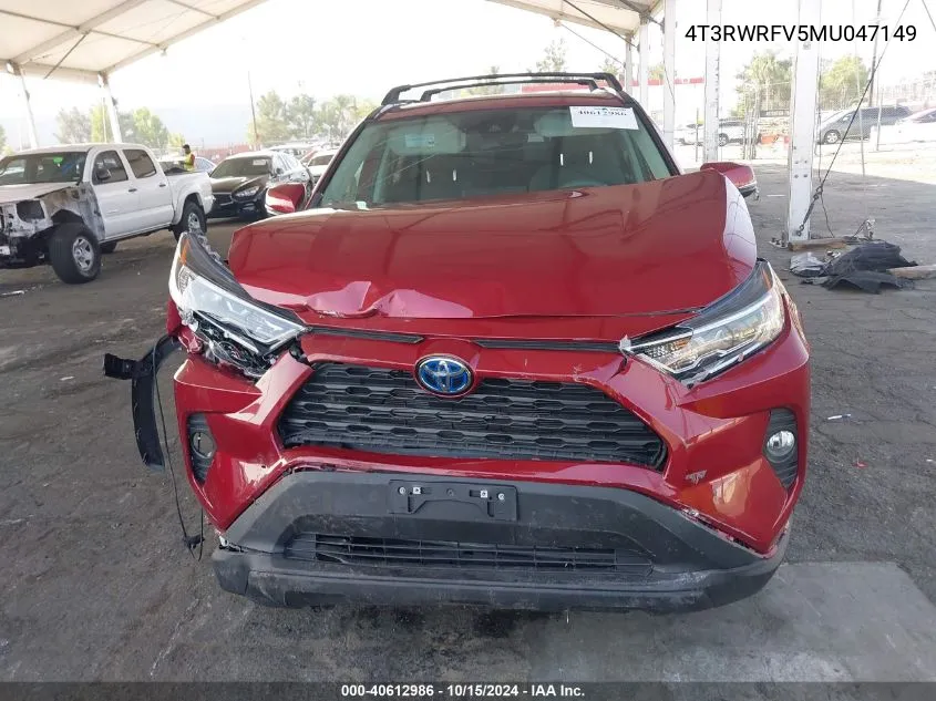 2021 Toyota Rav4 Hybrid Xle VIN: 4T3RWRFV5MU047149 Lot: 40612986