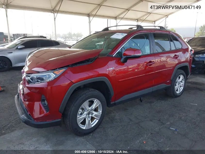 2021 Toyota Rav4 Hybrid Xle VIN: 4T3RWRFV5MU047149 Lot: 40612986