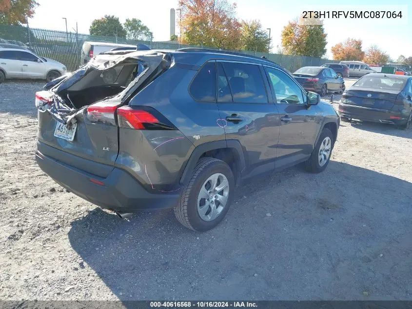 2021 Toyota Rav4 Le VIN: 2T3H1RFV5MC087064 Lot: 40616568