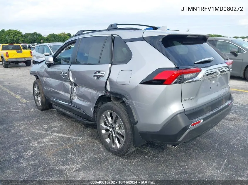 2021 Toyota Rav4 Limited VIN: JTMN1RFV1MD080272 Lot: 40616702