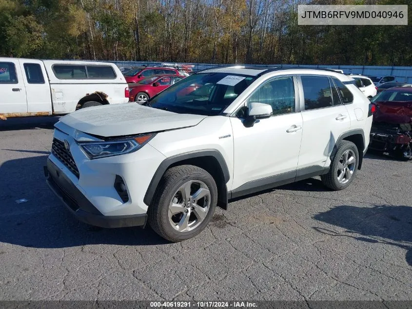 2021 Toyota Rav4 Hybrid Xle Premium VIN: JTMB6RFV9MD040946 Lot: 40856399