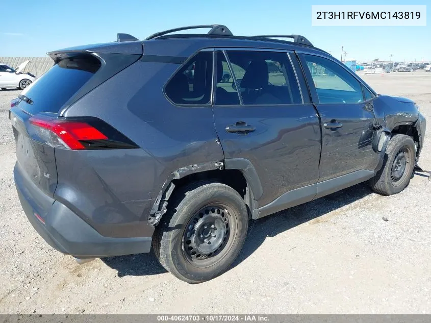 2021 Toyota Rav4 Le VIN: 2T3H1RFV6MC143819 Lot: 40624703