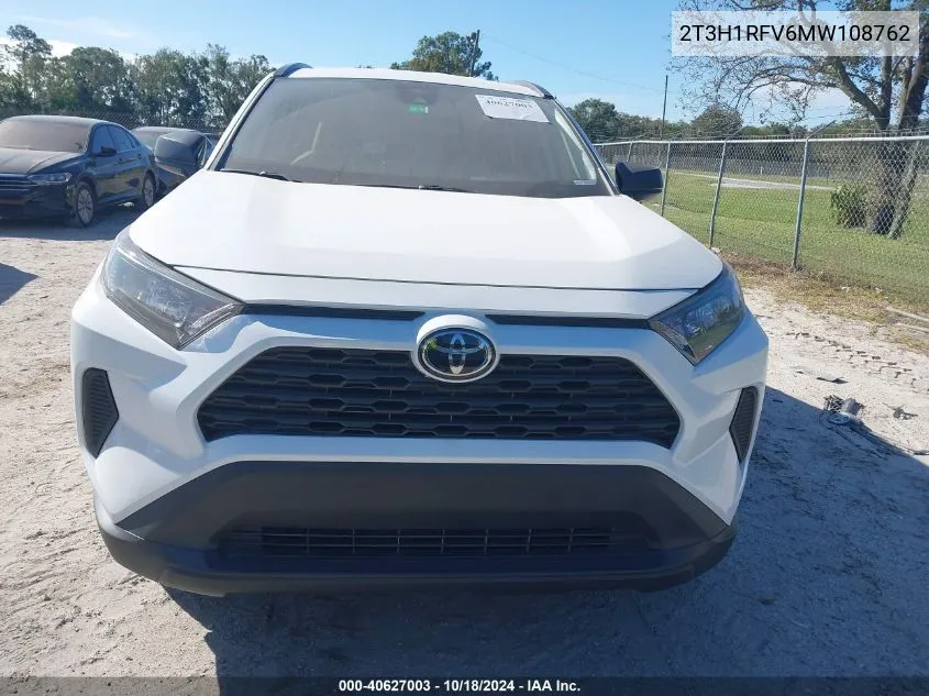 2021 Toyota Rav4 Le VIN: 2T3H1RFV6MW108762 Lot: 40627003