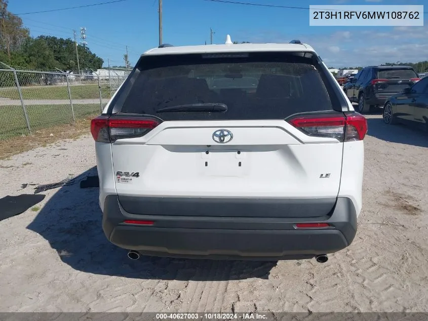 2021 Toyota Rav4 Le VIN: 2T3H1RFV6MW108762 Lot: 40627003