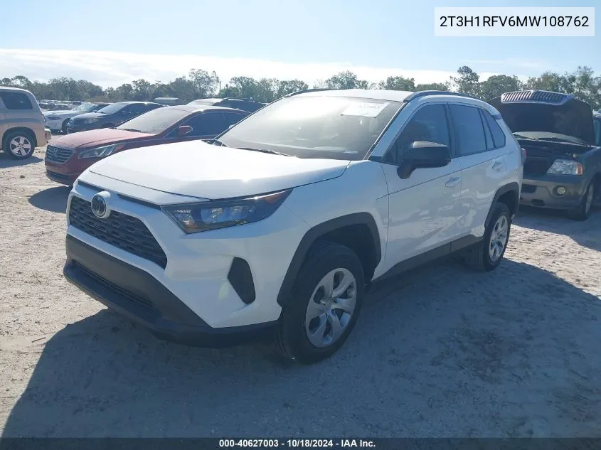 2021 Toyota Rav4 Le VIN: 2T3H1RFV6MW108762 Lot: 40627003