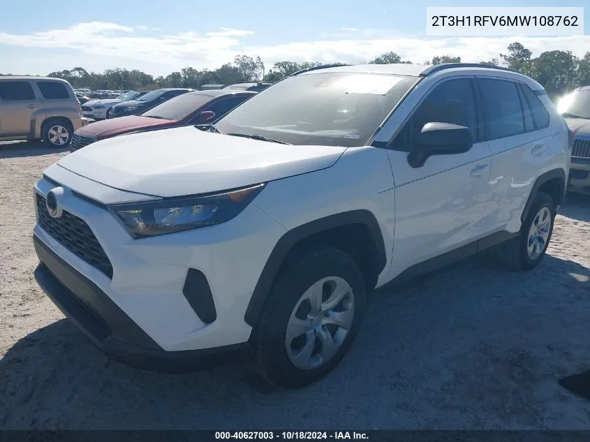 2021 Toyota Rav4 Le VIN: 2T3H1RFV6MW108762 Lot: 40627003