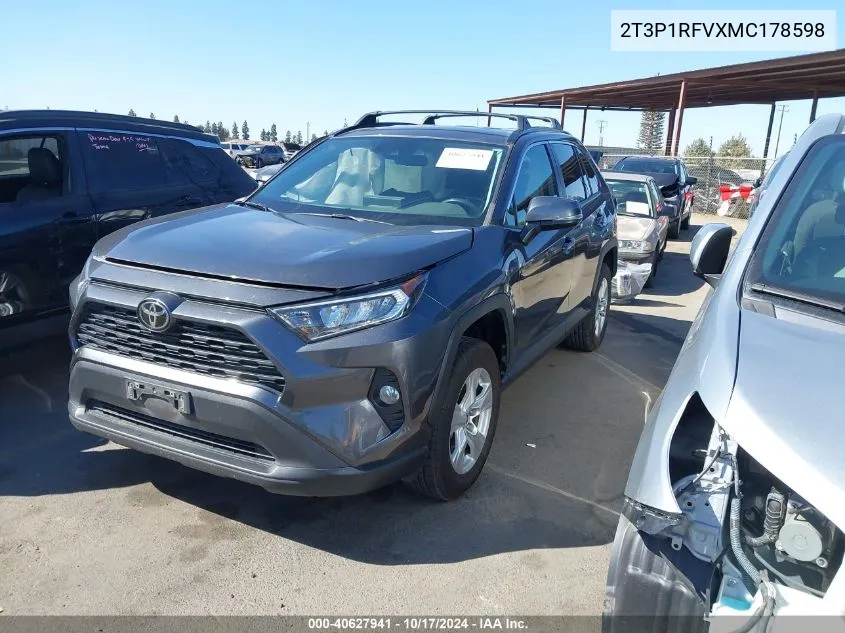 2021 Toyota Rav4 Xle VIN: 2T3P1RFVXMC178598 Lot: 40627941