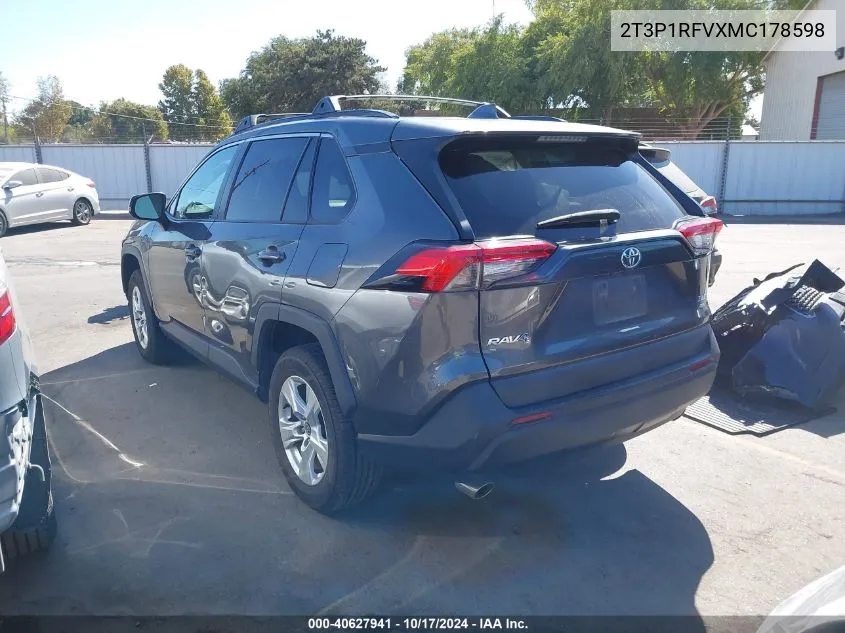 2021 Toyota Rav4 Xle VIN: 2T3P1RFVXMC178598 Lot: 40627941