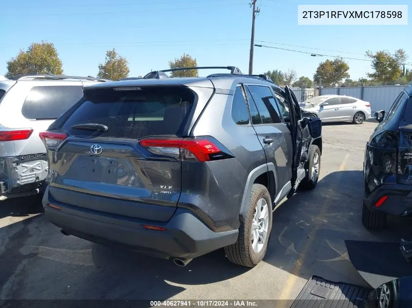 2021 Toyota Rav4 Xle VIN: 2T3P1RFVXMC178598 Lot: 40627941