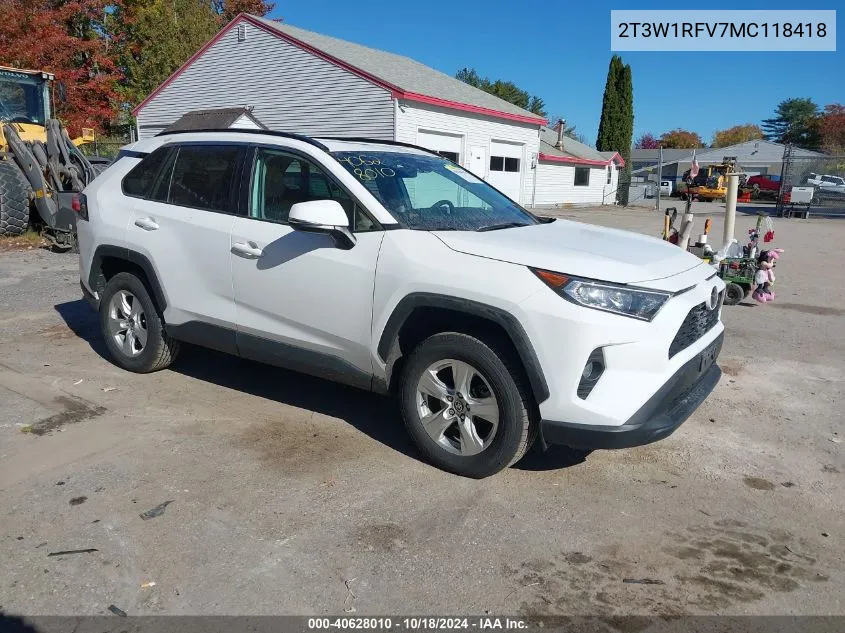 2021 Toyota Rav4 Xle VIN: 2T3W1RFV7MC118418 Lot: 40628010