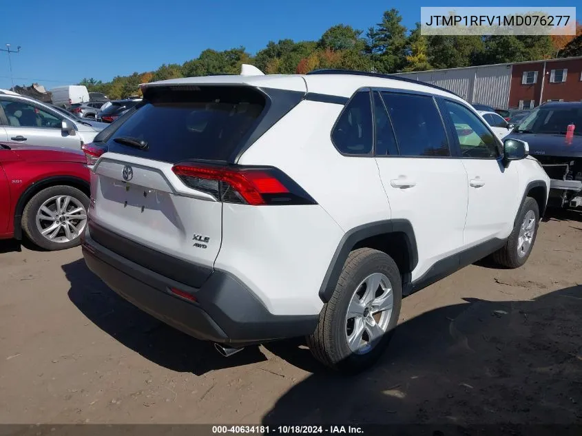 2021 Toyota Rav4 Xle VIN: JTMP1RFV1MD076277 Lot: 40634181