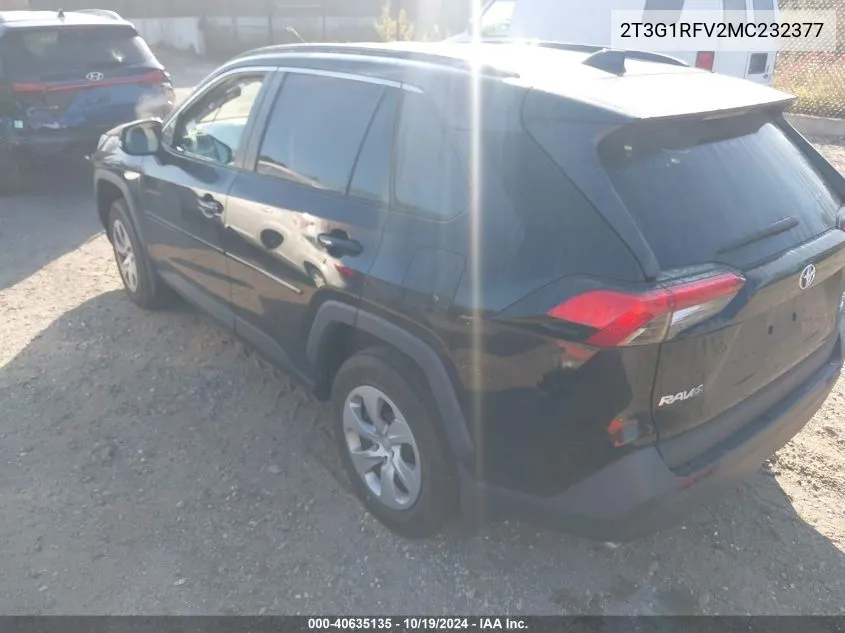 2021 Toyota Rav4 Le VIN: 2T3G1RFV2MC232377 Lot: 40635135