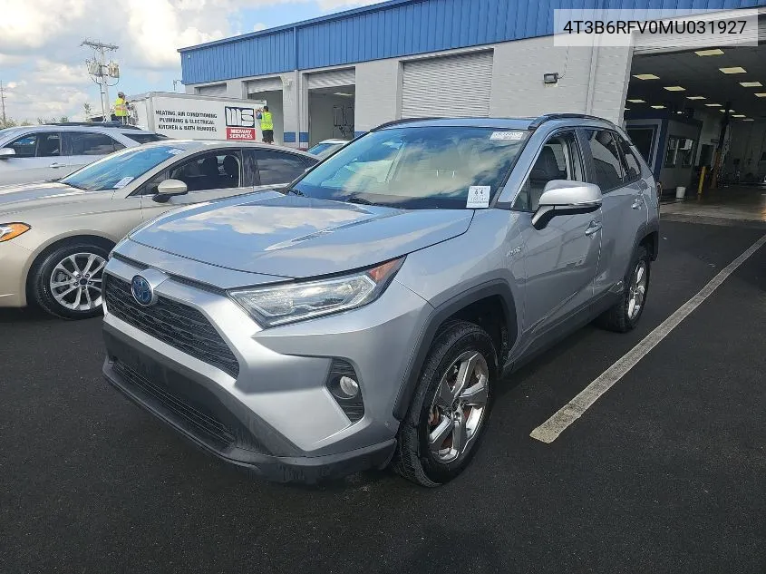 2021 Toyota Rav4 Hybrid Xle Premium VIN: 4T3B6RFV0MU031927 Lot: 40639061