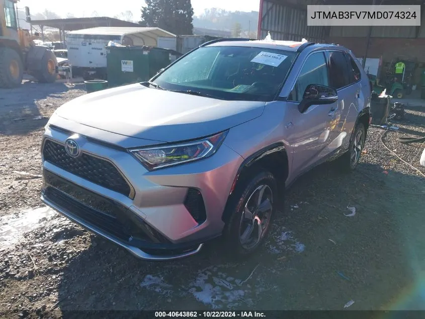 2021 Toyota Rav4 Prime Se VIN: JTMAB3FV7MD074324 Lot: 40643862