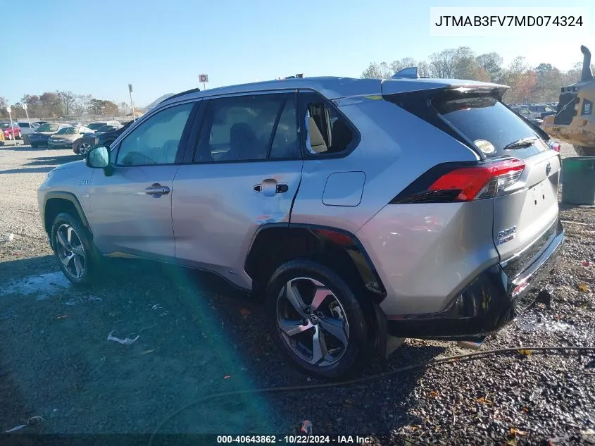 2021 Toyota Rav4 Prime Se VIN: JTMAB3FV7MD074324 Lot: 40643862