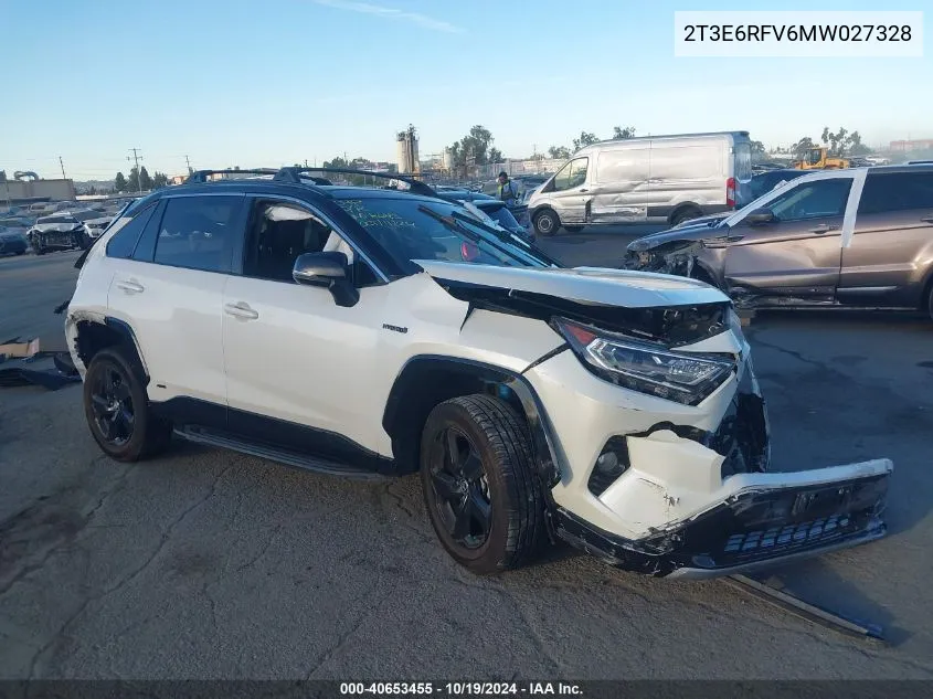 2021 Toyota Rav4 Xse VIN: 2T3E6RFV6MW027328 Lot: 40653455