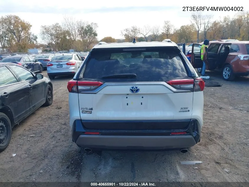 2021 Toyota Rav4 Hybrid Xse VIN: 2T3E6RFV4MW004002 Lot: 40655901