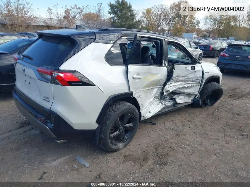 2021 Toyota Rav4 Hybrid Xse VIN: 2T3E6RFV4MW004002 Lot: 40655901