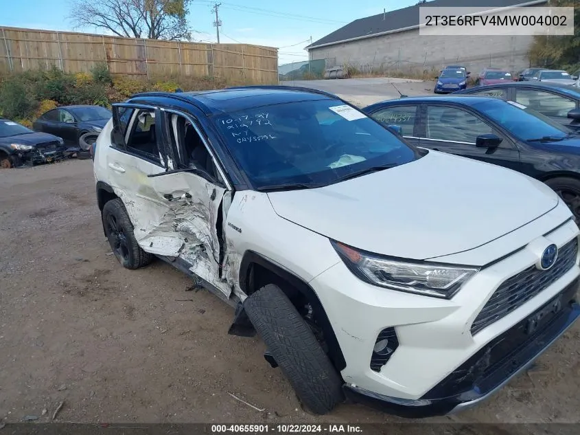 2021 Toyota Rav4 Hybrid Xse VIN: 2T3E6RFV4MW004002 Lot: 40655901