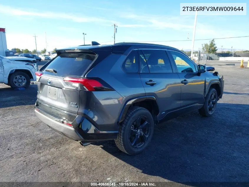 2021 Toyota Rav4 Hybrid Xse VIN: 2T3E6RFV3MW009644 Lot: 40656743