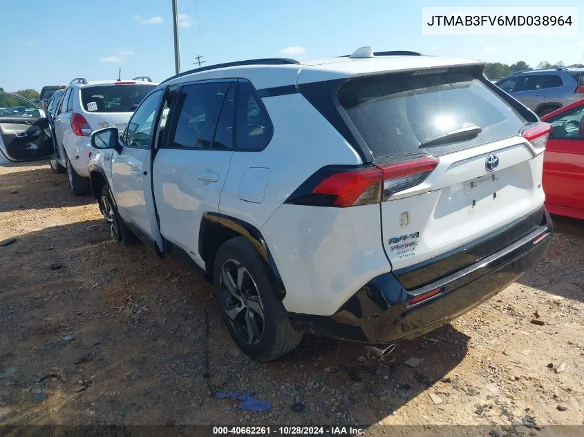 2021 Toyota Rav4 Prime Se VIN: JTMAB3FV6MD038964 Lot: 40662261