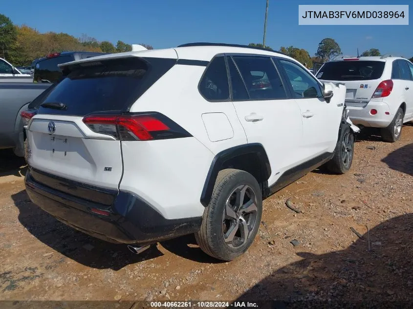 2021 Toyota Rav4 Prime Se VIN: JTMAB3FV6MD038964 Lot: 40662261