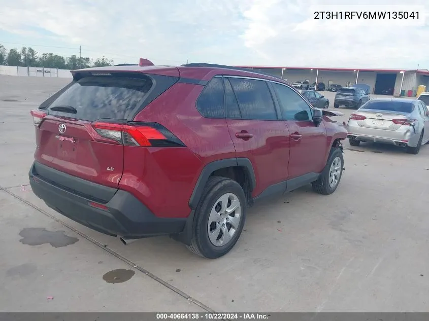 2021 Toyota Rav4 Le VIN: 2T3H1RFV6MW135041 Lot: 40664138