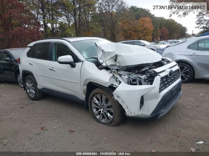 2021 Toyota Rav4 Limited VIN: 2T3N1RFV5MW144963 Lot: 40669463