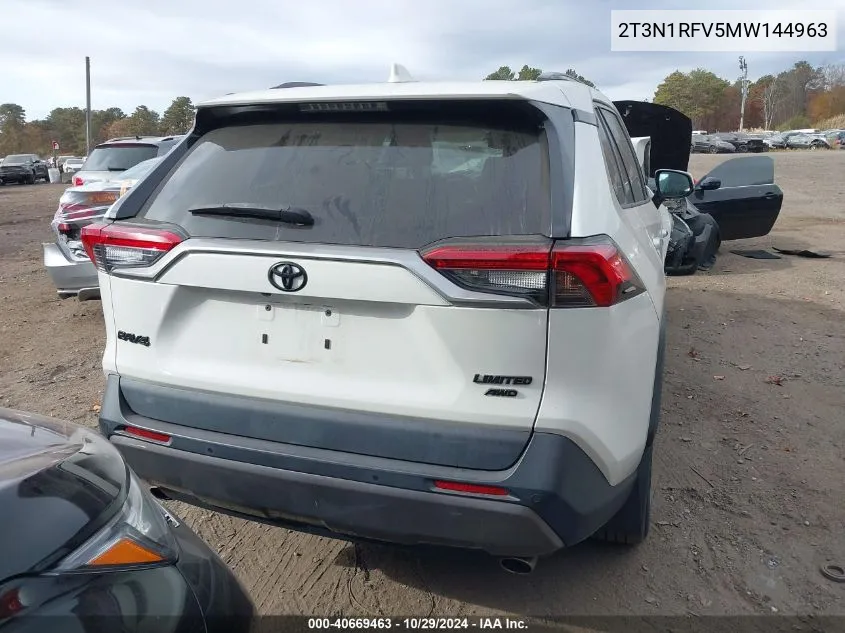 2021 Toyota Rav4 Limited VIN: 2T3N1RFV5MW144963 Lot: 40669463