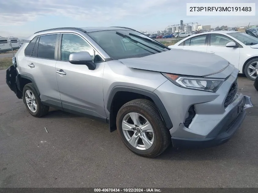 2021 Toyota Rav4 Xle VIN: 2T3P1RFV3MC191483 Lot: 40670434