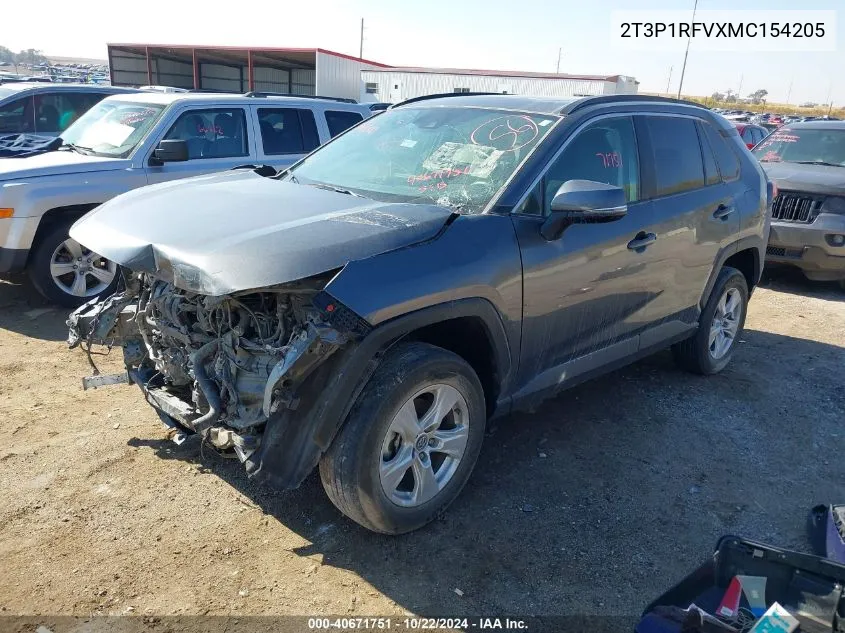 2021 Toyota Rav4 Xle VIN: 2T3P1RFVXMC154205 Lot: 40671751