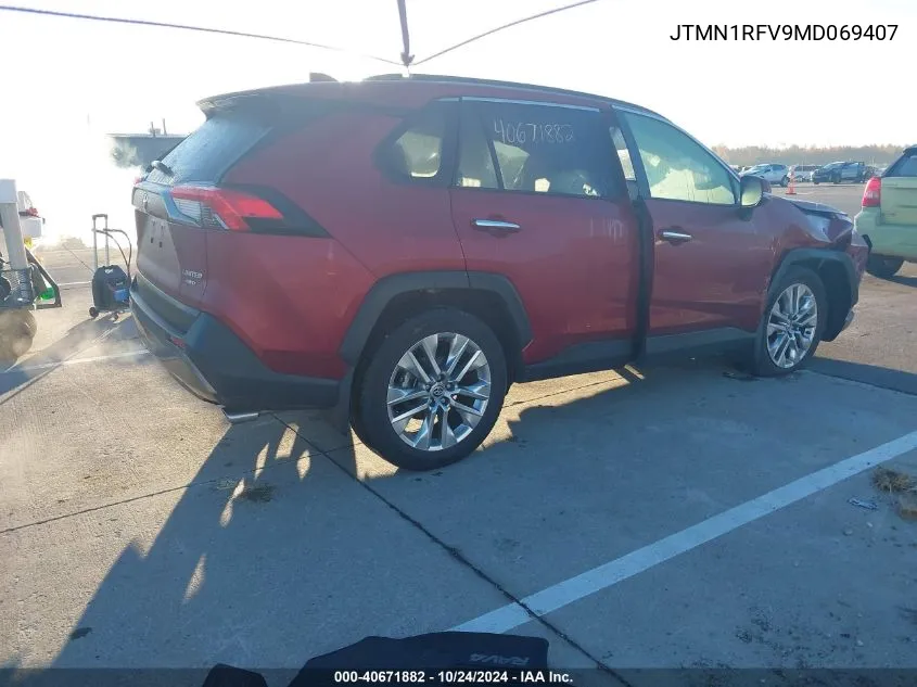 2021 Toyota Rav4 Limited VIN: JTMN1RFV9MD069407 Lot: 40671882