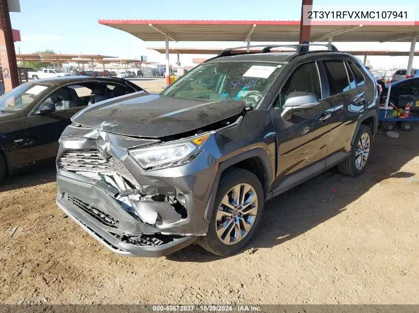 2021 Toyota Rav4 Limited VIN: 2T3Y1RFVXMC107941 Lot: 40672837