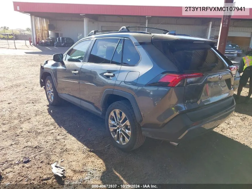 2021 Toyota Rav4 Limited VIN: 2T3Y1RFVXMC107941 Lot: 40672837